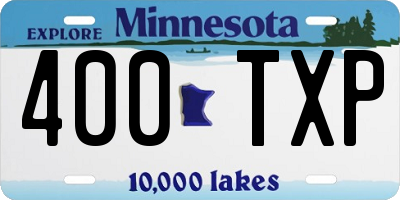 MN license plate 400TXP