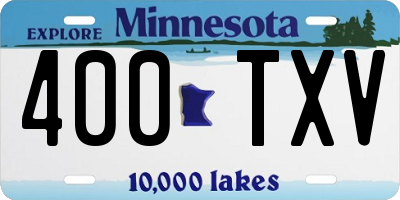 MN license plate 400TXV