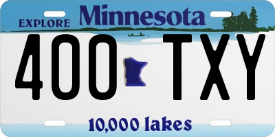 MN license plate 400TXY