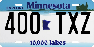 MN license plate 400TXZ