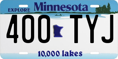 MN license plate 400TYJ
