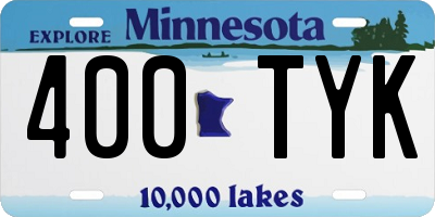 MN license plate 400TYK