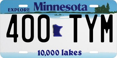 MN license plate 400TYM
