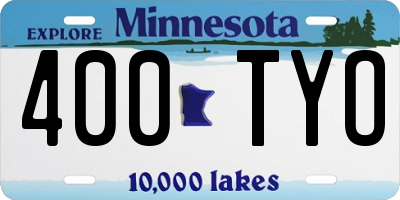 MN license plate 400TYO