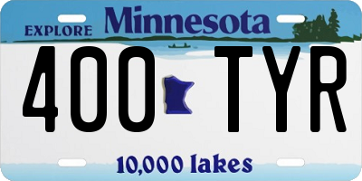 MN license plate 400TYR