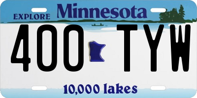 MN license plate 400TYW