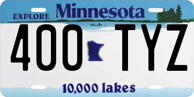 MN license plate 400TYZ