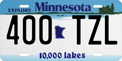 MN license plate 400TZL