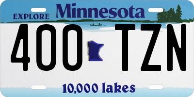 MN license plate 400TZN