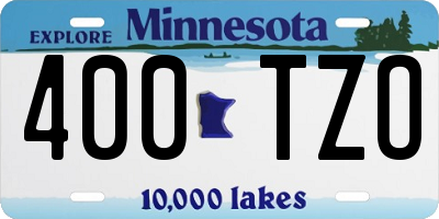 MN license plate 400TZO