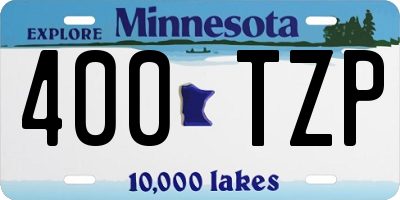 MN license plate 400TZP