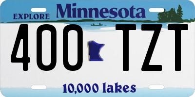 MN license plate 400TZT