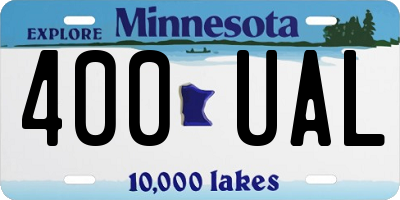 MN license plate 400UAL