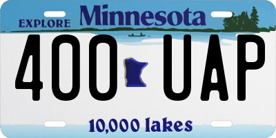 MN license plate 400UAP