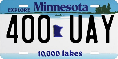 MN license plate 400UAY