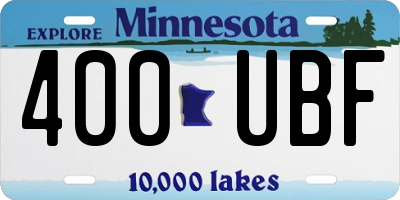 MN license plate 400UBF