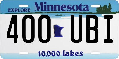 MN license plate 400UBI
