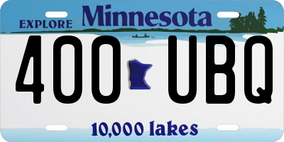 MN license plate 400UBQ