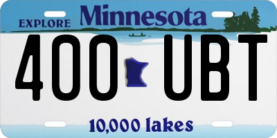 MN license plate 400UBT