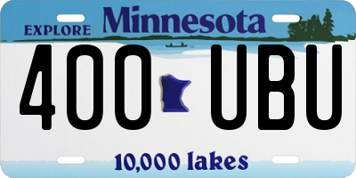 MN license plate 400UBU