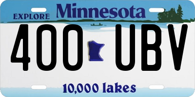 MN license plate 400UBV