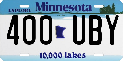 MN license plate 400UBY