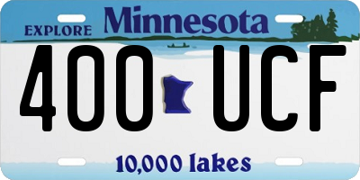 MN license plate 400UCF