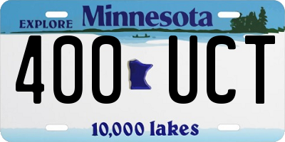 MN license plate 400UCT