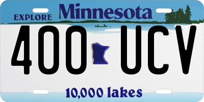 MN license plate 400UCV