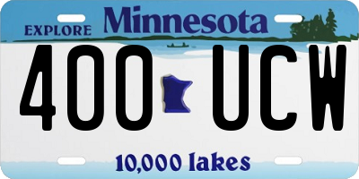 MN license plate 400UCW