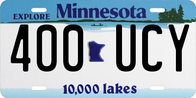 MN license plate 400UCY