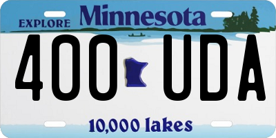 MN license plate 400UDA