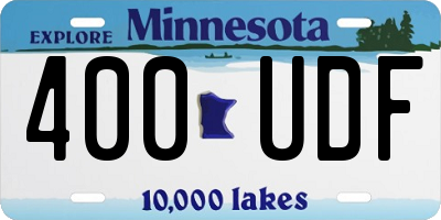 MN license plate 400UDF
