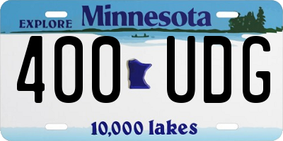 MN license plate 400UDG