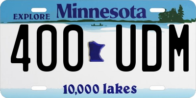 MN license plate 400UDM
