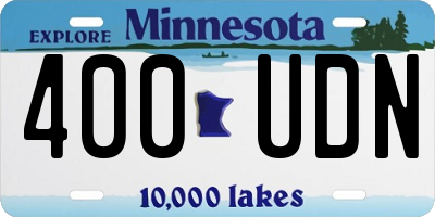 MN license plate 400UDN