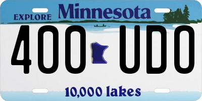 MN license plate 400UDO