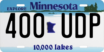 MN license plate 400UDP