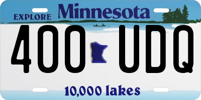 MN license plate 400UDQ