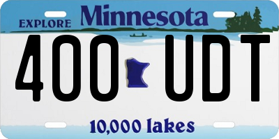 MN license plate 400UDT