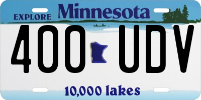 MN license plate 400UDV