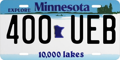 MN license plate 400UEB