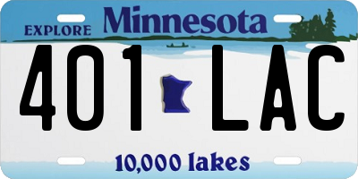 MN license plate 401LAC