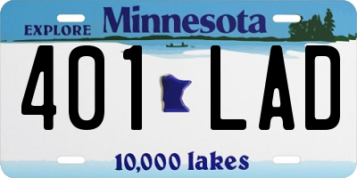 MN license plate 401LAD