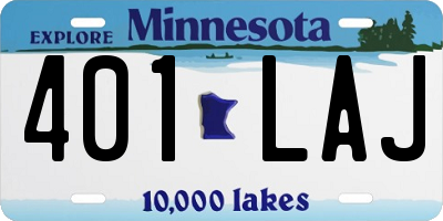 MN license plate 401LAJ