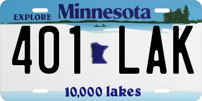 MN license plate 401LAK