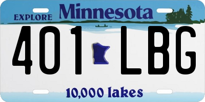 MN license plate 401LBG