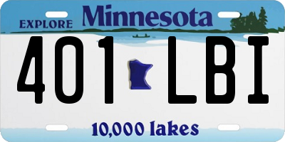 MN license plate 401LBI