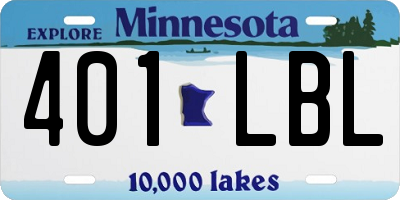 MN license plate 401LBL