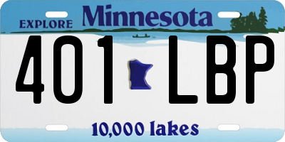 MN license plate 401LBP